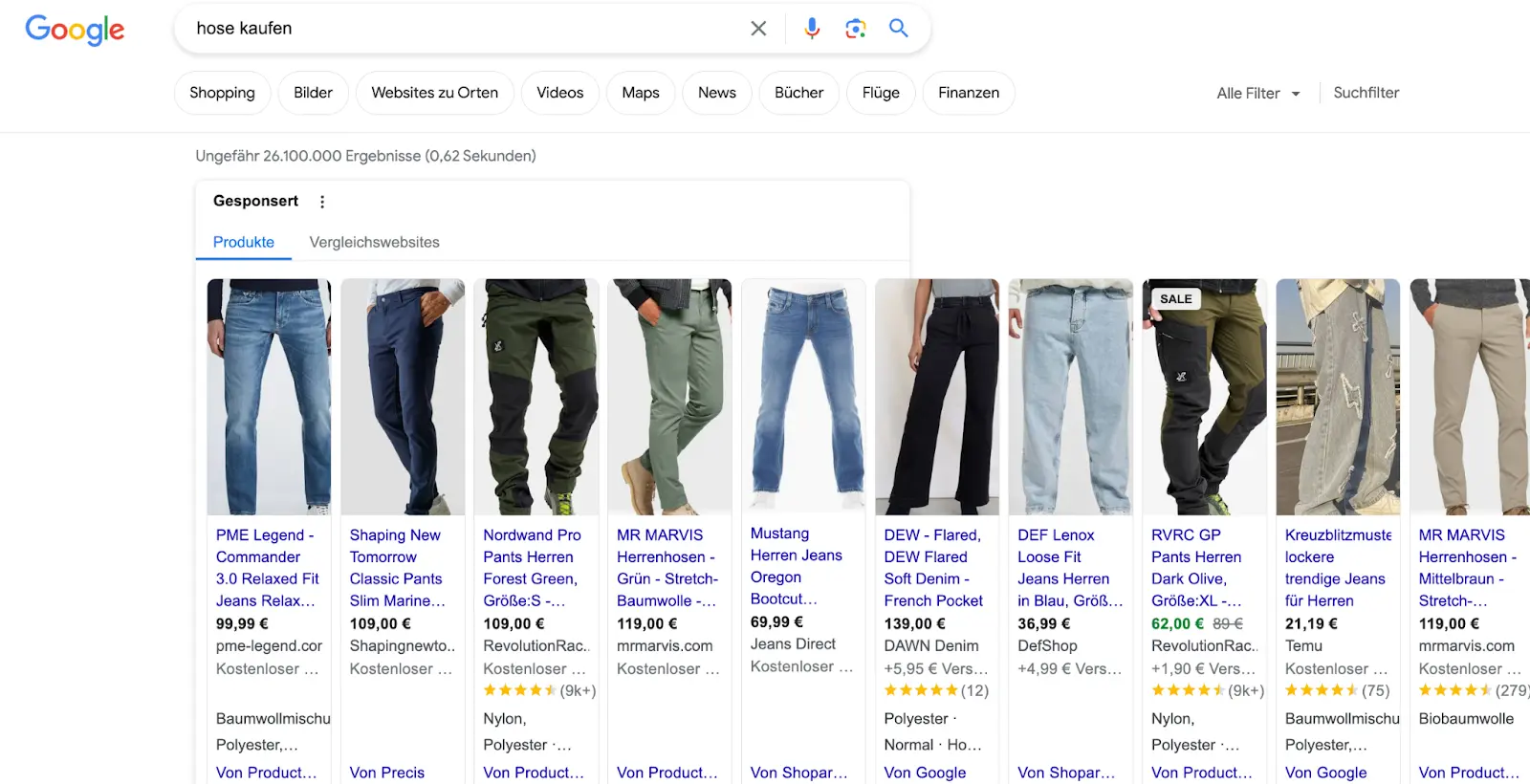 Google Shopping Beispiel